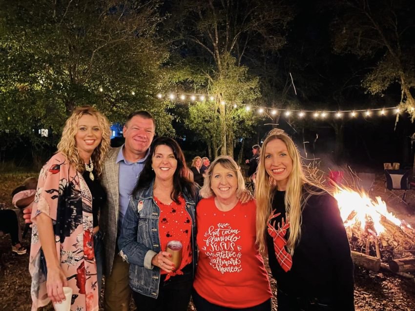 2022 Christmas Party Lucretia Junge - Ed Spinks - Mistie Rivera - Barbara and Elle Rudisill